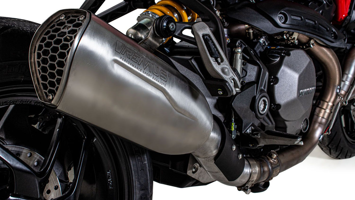 NXT Sport Exhaust for Ducati Monster 1200 S/R (Euro 4) — Connection Tube + Racing Black (#1)