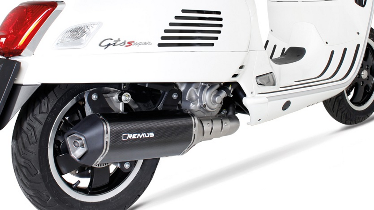 Sport Exhaust for Vespa GTS 300 ie Super & GTV 300 Sei Giorni — Racing + Sport Silencer Black (#2)