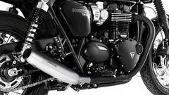 Triumph Bonneville T120 Black CUSTOM Tapered silencer left Ø 84 mm, Stainless steel chrome
