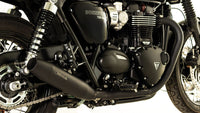 Triumph Bonneville T120 Black CUSTOM Tapered exhaust left Ø 84 mm, Stainless steel black, incl. (EC-) approval