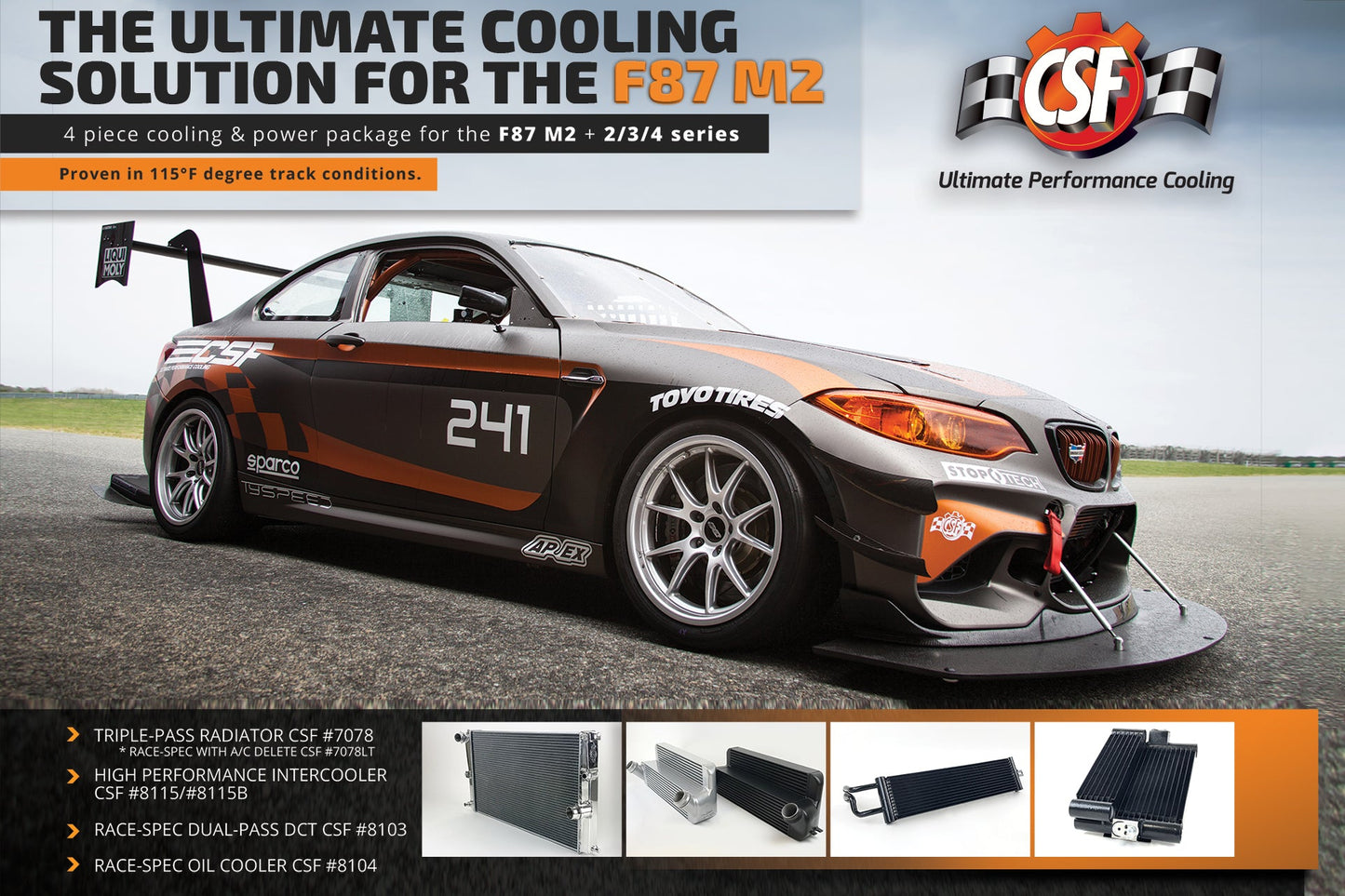 BMW F87 M2 Race-Spec Oil Cooler