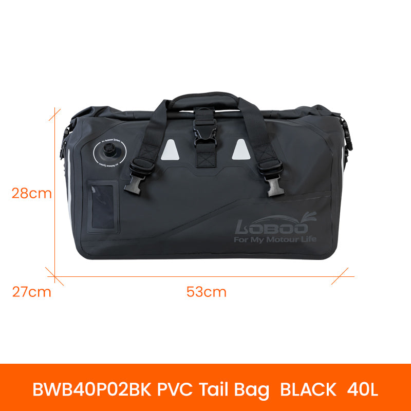 40L PVC Tail Bag (With Magnetic Roll-top Closures)