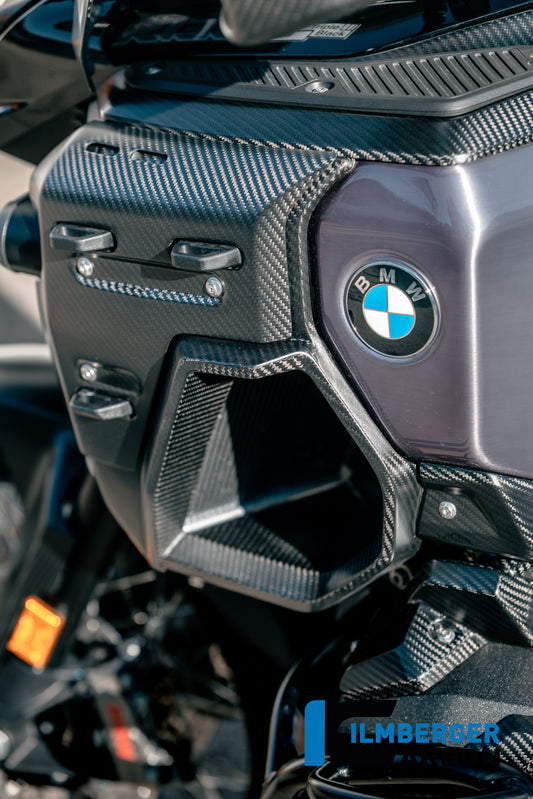 Water radiator cover left with holes for the case holder carbon matte R 1300 GS Adventure