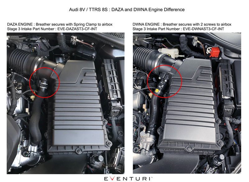 Audi RS3 Gen 2 / TTRS 8S intake for DAZA and DWNA Engines