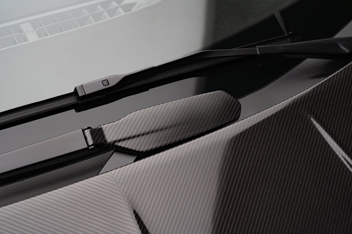 Lamborghini Revuelto Cover windscreen wipers visible carbon