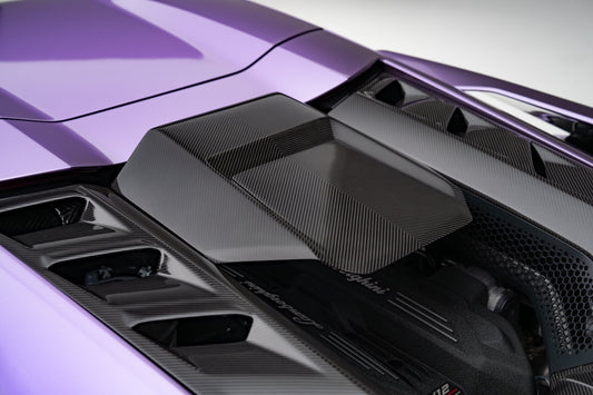 Lamborghini Revuelto Air-scoop supports the negative lift visible carbon