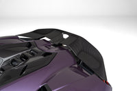 Lamborghini Revuelto Rear wing supports the negative lift visible carbon