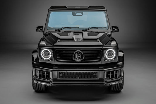 Mercedes W465 G-Wagon Aerokit / Widetrack Vented Bullnose Bonnet with Urban Emblem - Body Colour with Visual Carbon Fibre Vents