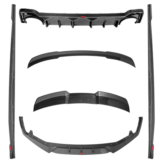 Audi C8 RS6 / RS7 Front Splitter with URBAN Branding - Visual Carbon Fibre with URBAN Emblem