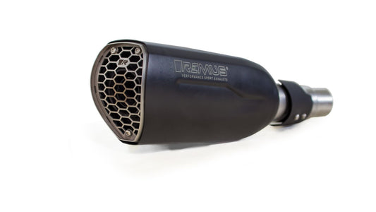 NXT Sport Exhaust for Ducati Monster 1200 S/R (Euro 4) — Connection Tube + Silencer Black (#1)