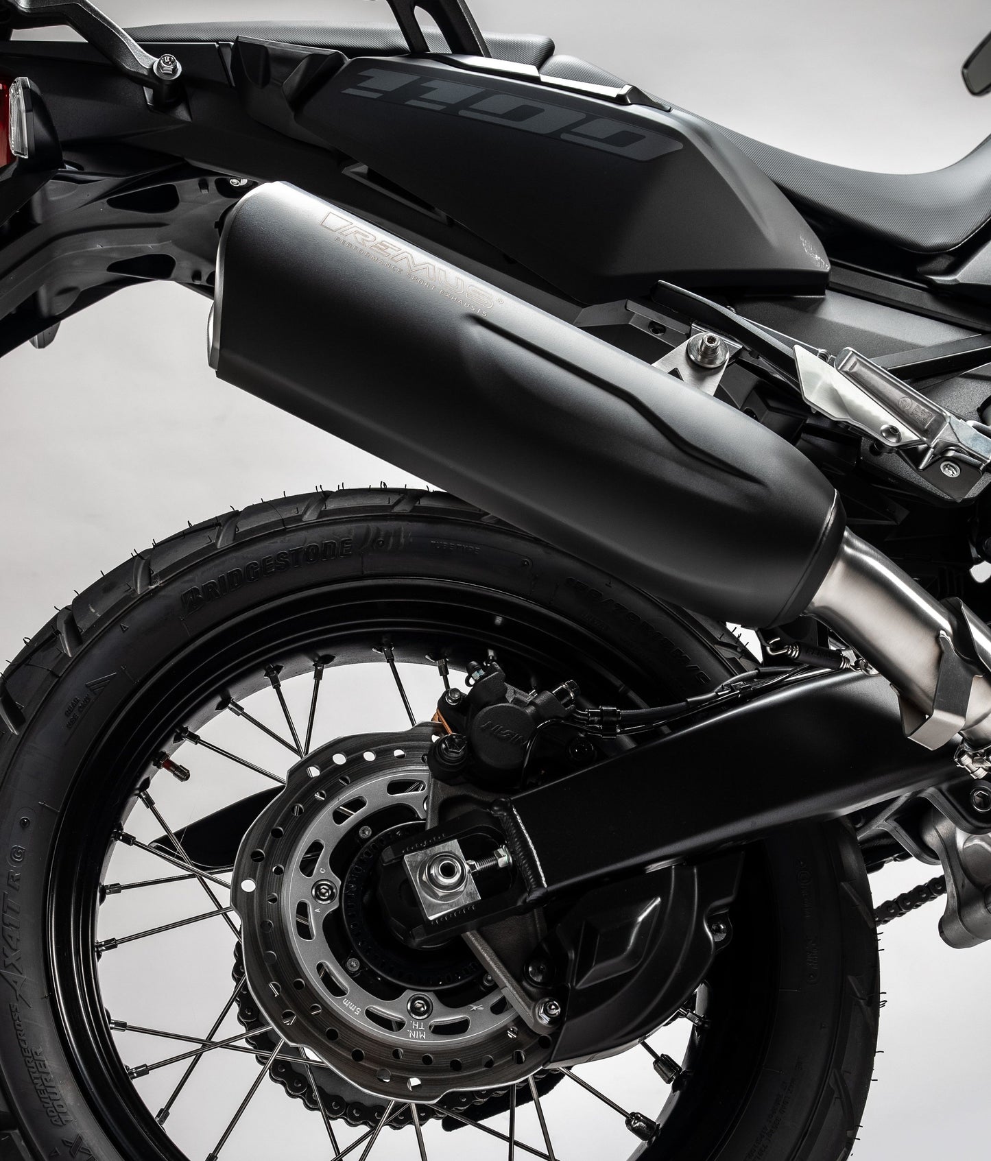 NXT for Honda CRF 1100L — Connection Tube + Silencer Black (#4)