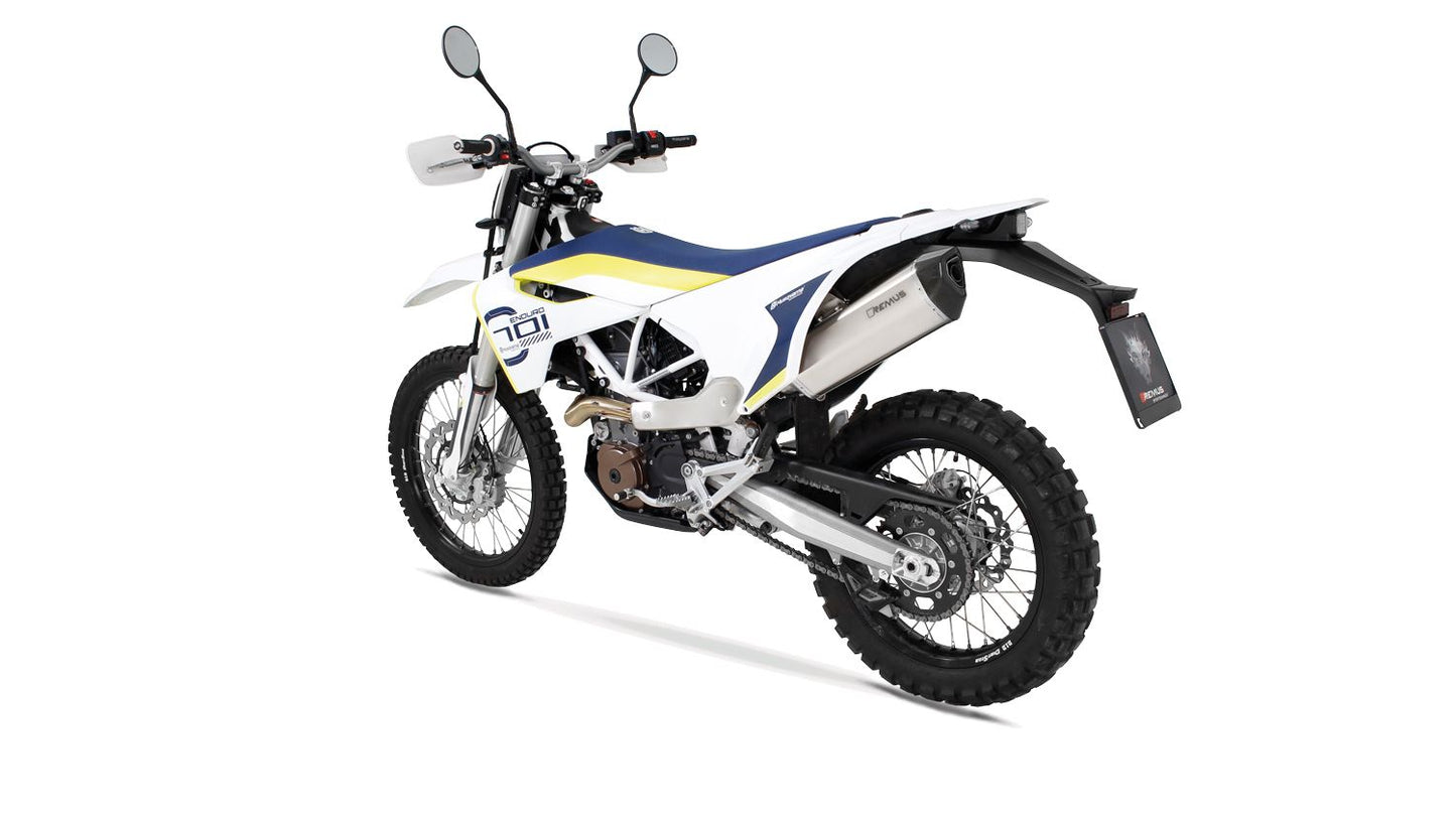 BLACK HAWK Slip on Exhaust for Husqvarna 701 Enduro & Supermoto — Silencer Matt
