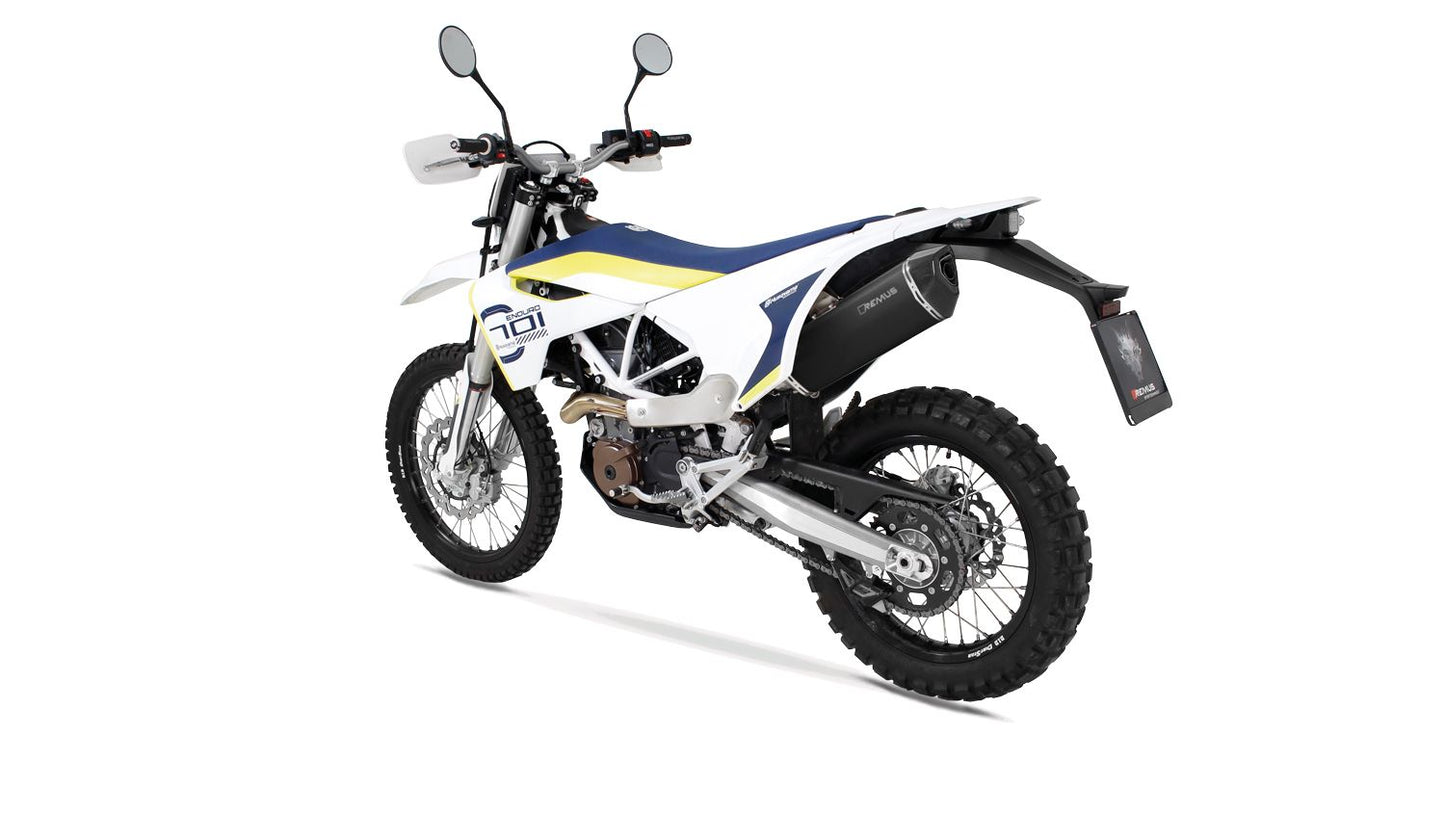 BLACK HAWK Slip on Exhaust for Husqvarna 701 Enduro & Supermoto — Silencer Matt