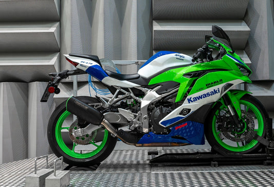 NXT for Kawasaki Ninja ZX (green backcover) — Connection Tube + Silencer