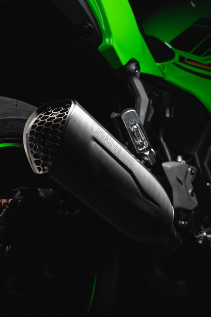 NXT Racing Slip On Exhaust for KAWASAKI Z650 & Ninja 650 — Connection Tube + Silencer Matt (#2)