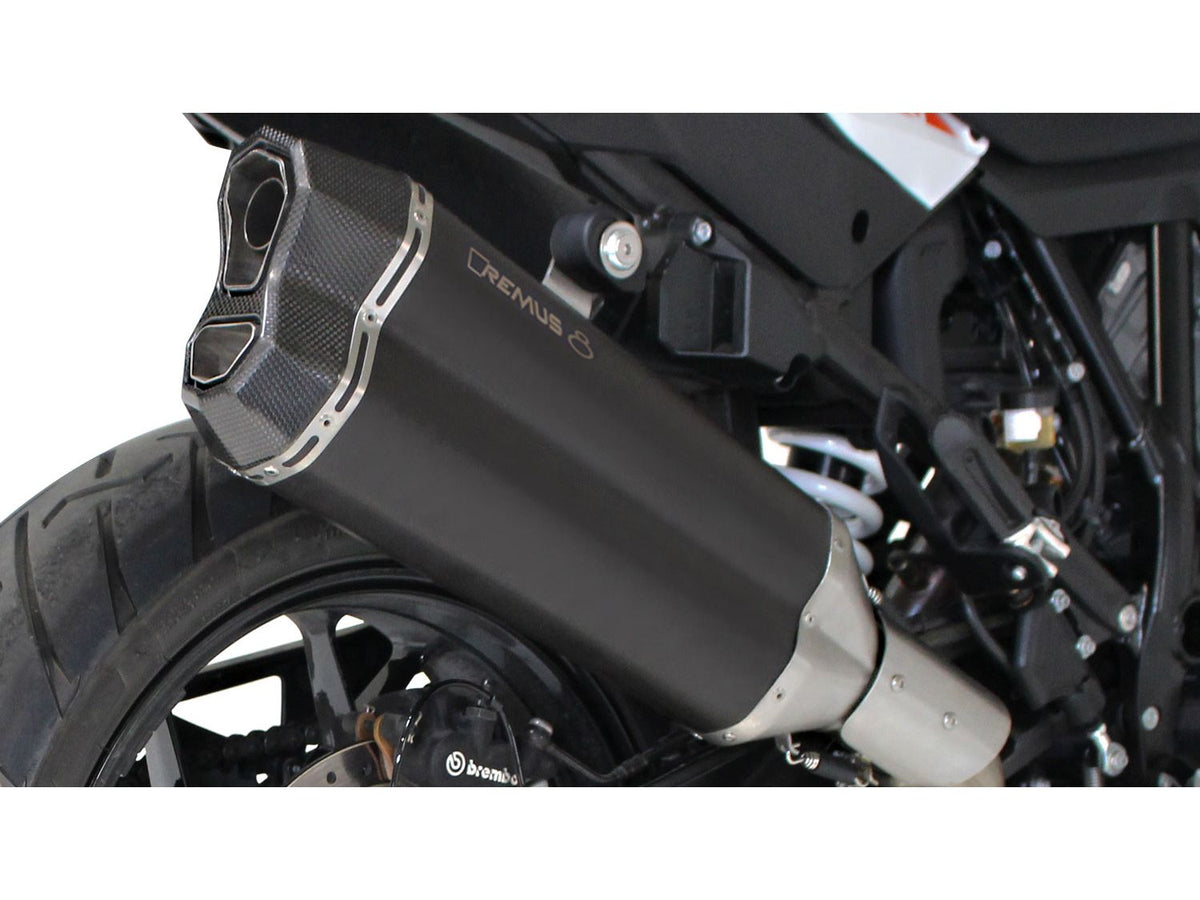 REMUS 8 Slip On Exhaust for KTM 1290 Super Adventure R/S/T — Silencer Matt