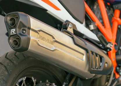 REMUS 8 2.0 Slip On Exhaust for KTM 1290 Super Adventure R & KTM 1290 Super Adventure S  — Rear Silencer Matt