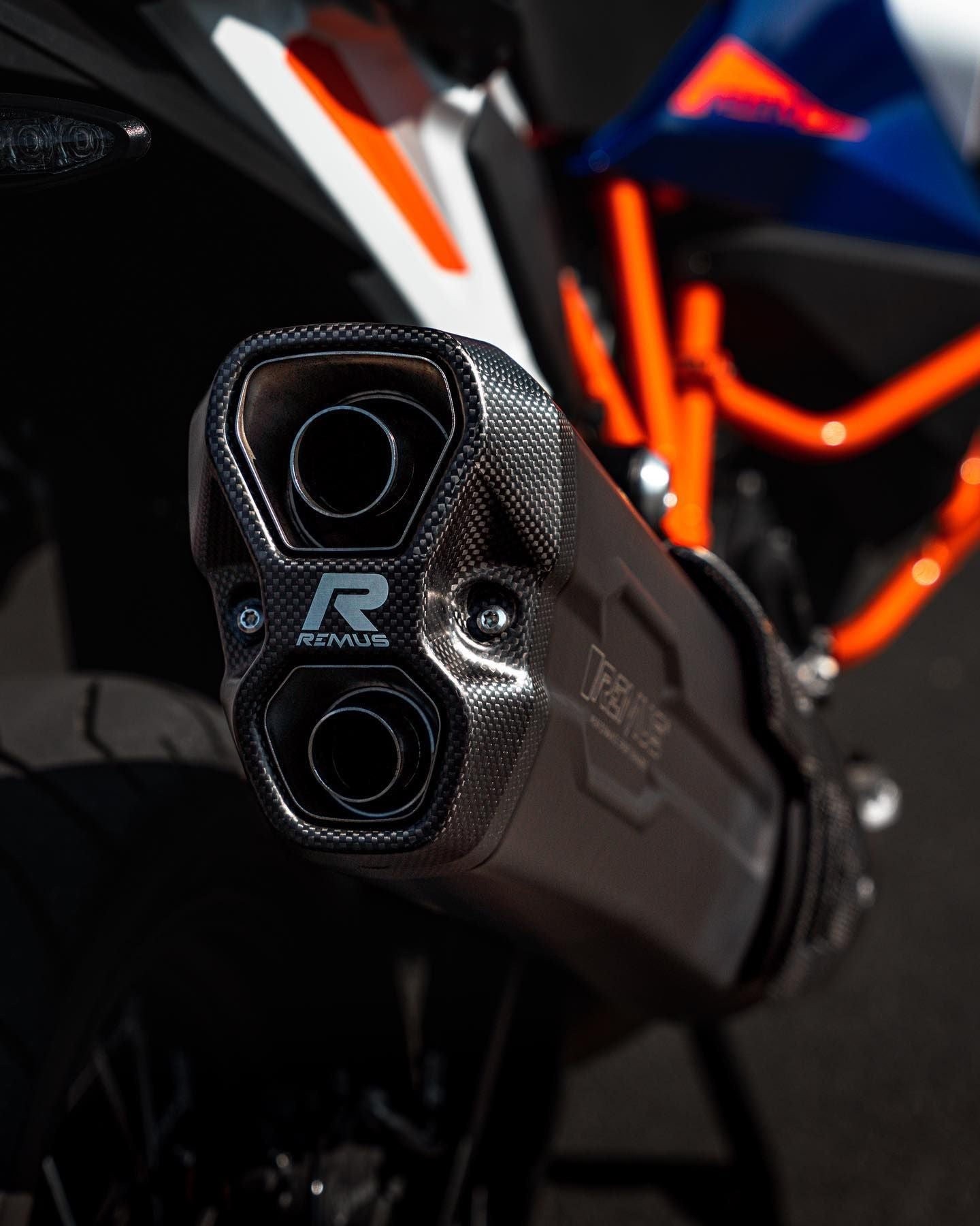 REMUS 8 2.0 Slip On Exhaust for KTM 1290 Super Adventure R & KTM 1290 Super Adventure S  — Rear Silencer Matt