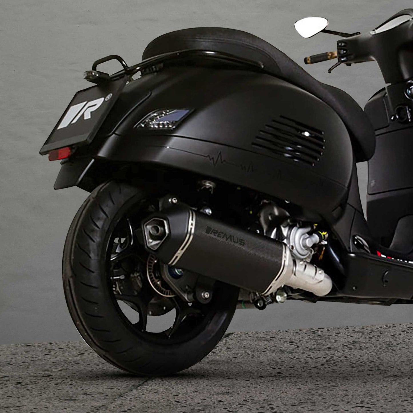 Notte Slip On Exhaust for Vespa GTS 300 HPE — Headers + Silencer Black (#1)