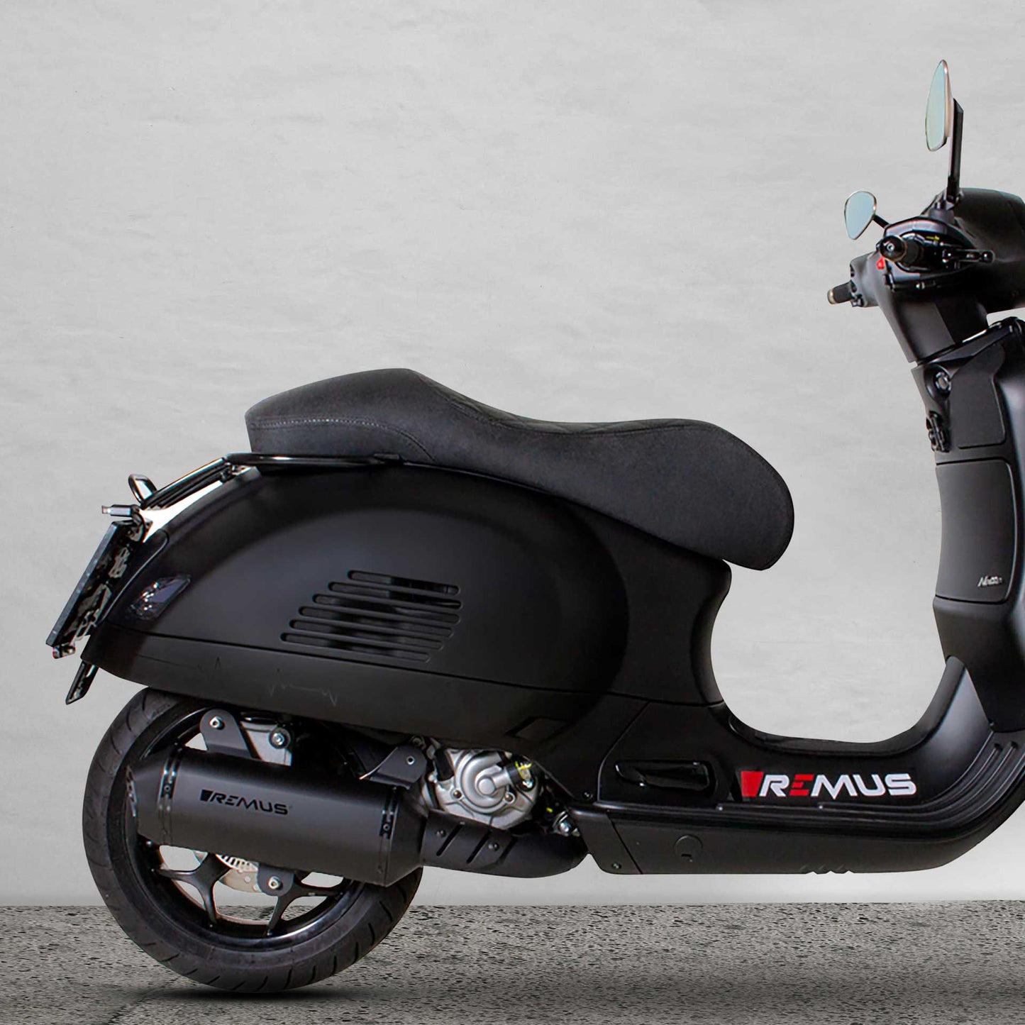 Notte Slip On Exhaust for Vespa GTS 300 HPE — Headers + Racing Black (#2)
