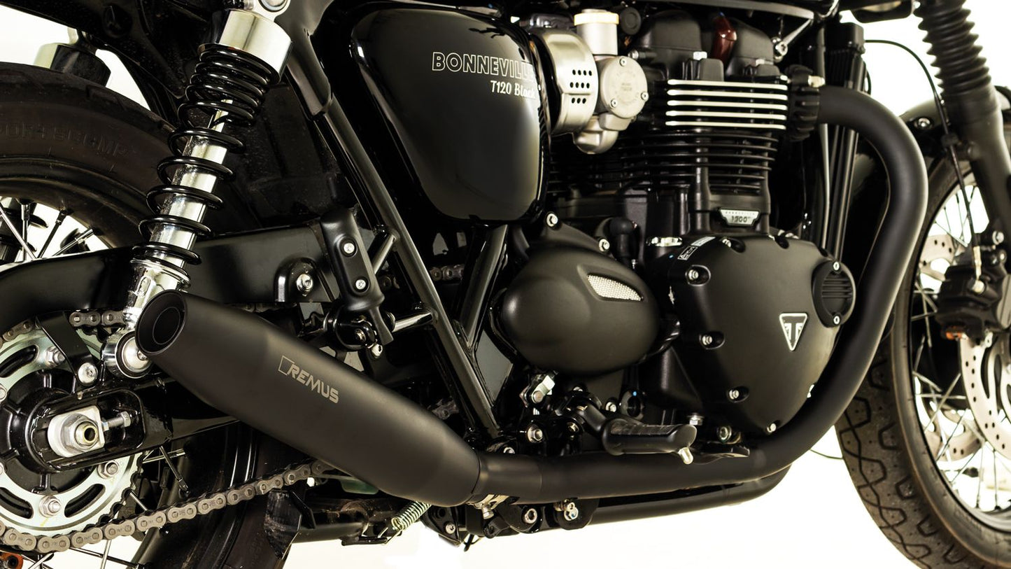 CUSTOM Tapered exhaust left/right Ø 84 mm for TRIUMPH Bonneville T120 — Silencer Chrome | 7102 918018R