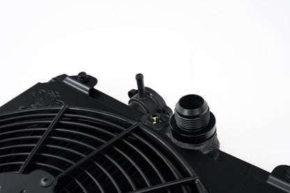 Mitsubitshi Evo 7/8/9 + Honda Civic 92-00 Universal Half Radiator Black w/ 12" SPAL Fan