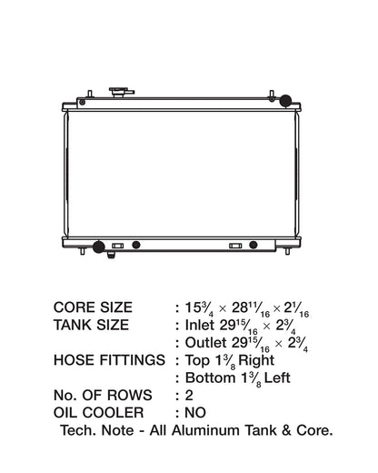 Nissan 350Z 03-06 DE Radiator