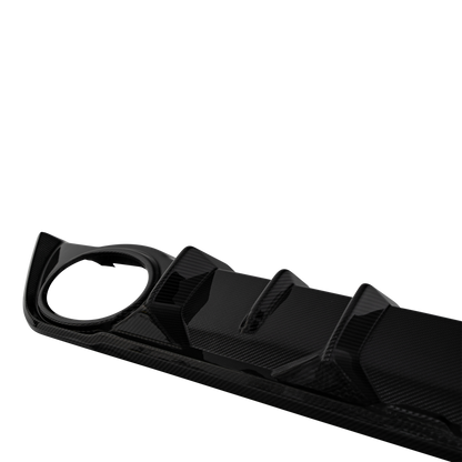 Audi RS3 8Y Saloon Rear Diffuser with Bumper Sills - Visual Carbon Fibre with URBAN Emblem