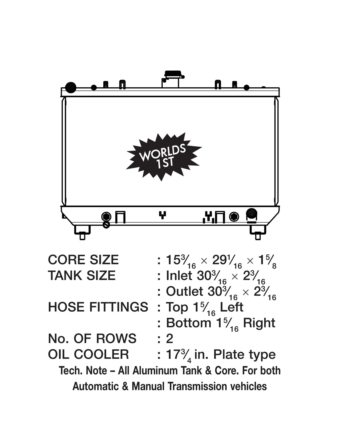 Chevrolet Camaro 10-12 V8 Radiator (AT/MT)