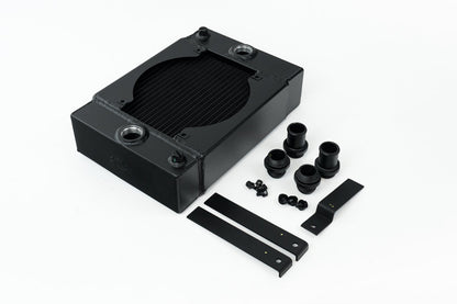 Universal Drag/Tuck Radiator Black 10.5"x10"x3.6" w/ 9" SPAL Fan