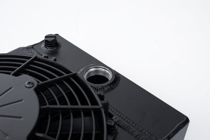 Universal Drag/Tuck Radiator Black 10.5"x10"x3.6" w/ 9" SPAL Fan