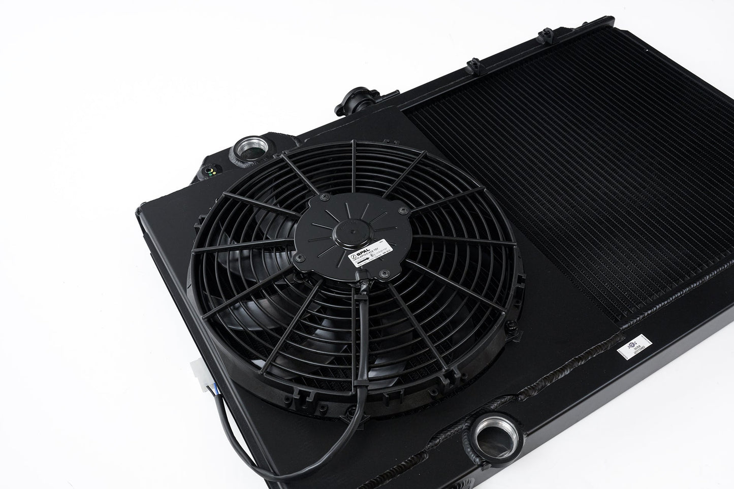Mitsubishi Evo 4-9 Full Size Slim Radiator Black w/ 12" SPAL Fan