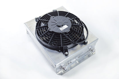 Universal Dual Fluid Oil Cooler 13.8"x10" Bar&Plate w/ 9" SPAL Fan