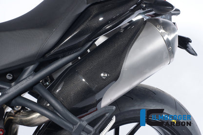 Exhaust heat shield end cap left carbon for Triumph Speed Triple 1050