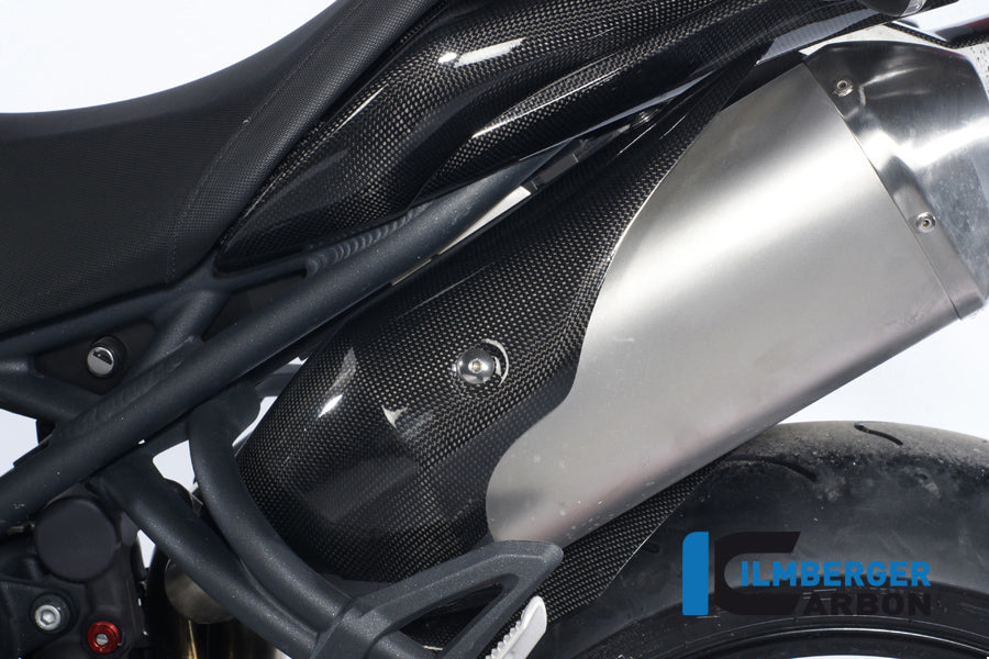 Exhaust heat shield end cap left carbon for Triumph Speed Triple 1050