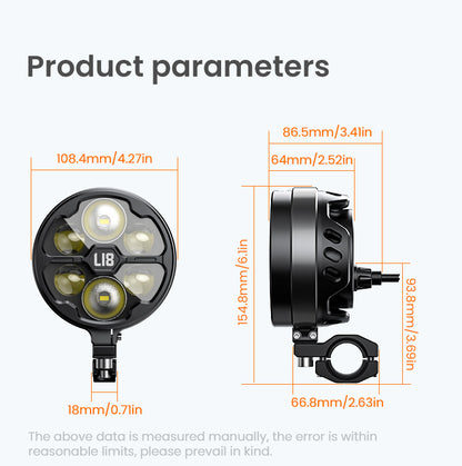 L18S High&Low Beam Auxiliary Light (Black)