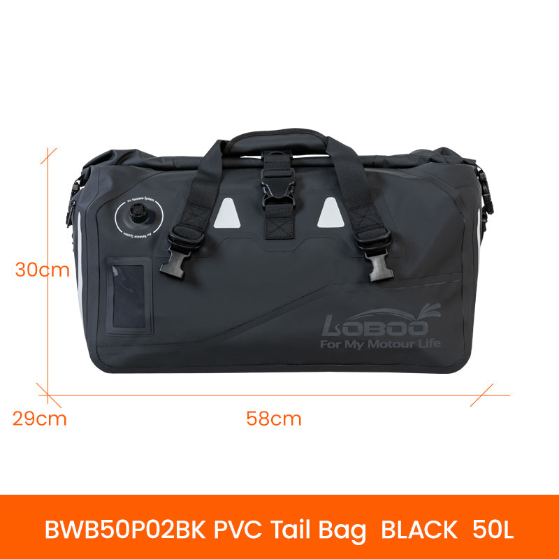 50L PVC Tail Bag  (With Magnetic Roll-top Closures)