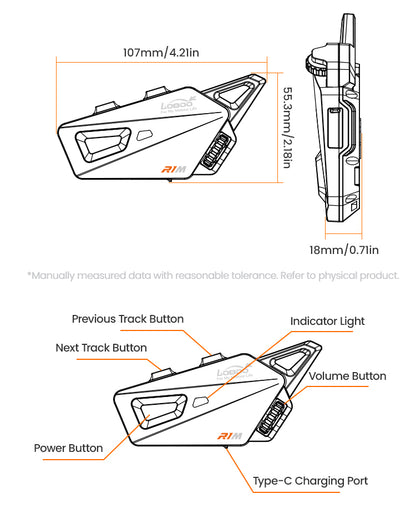 Bluetooth headset - R1M 2 pack