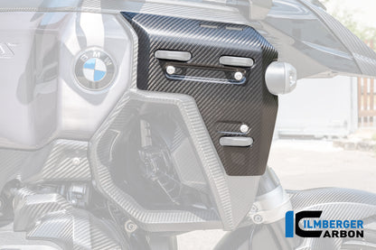 Rechter Kühlerdeckel mit Löchern für den Gepäckhalter Carbon matt R 1300 GS Adventure