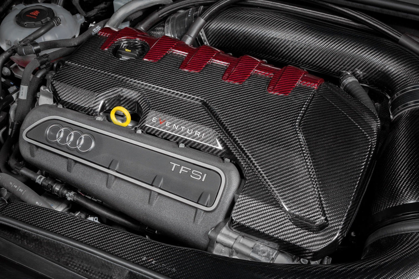 Audi RS3 Gen 2 / TTRS 8S Black and Red Engine Cover