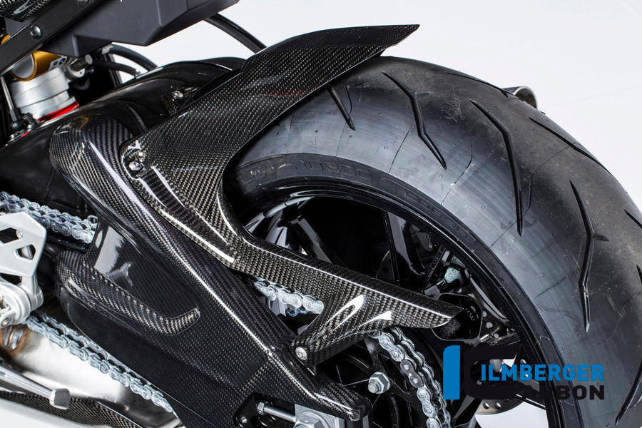 Rear fender with chain guard with ABS carbon