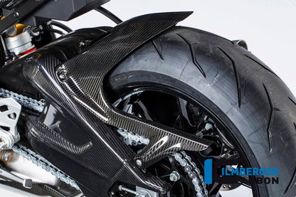 Rear fender with chain guard with ABS carbon