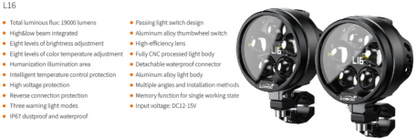 L16 High&Low Beam Auxiliary Light (Black)