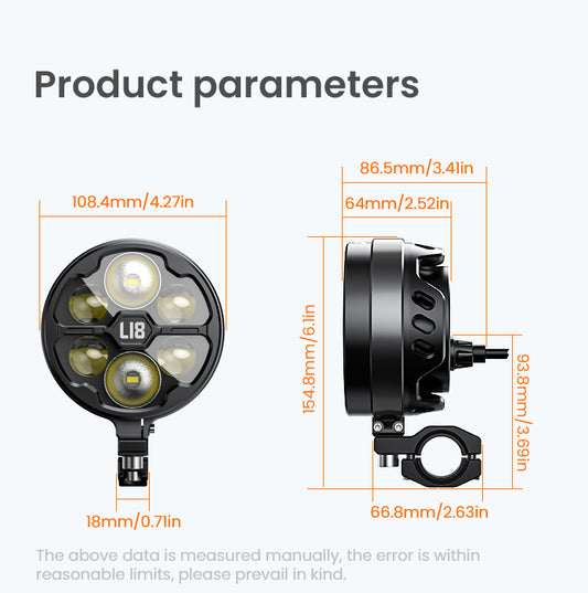 L18S High&Low Beam Auxiliary Light (Black)