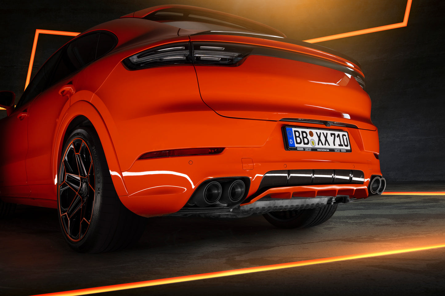 Porsche 9YA Cayenne / Coupe E3 from model year 2018 Rear diffuser SportDesign rear bumper