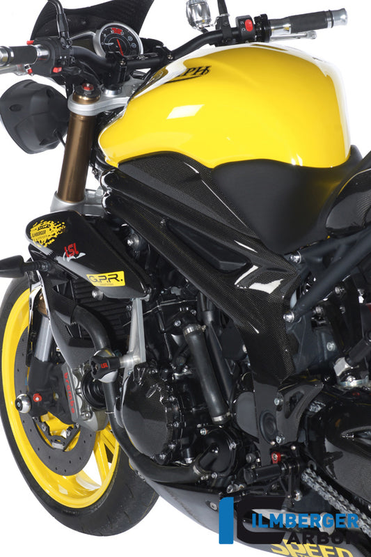 Tank side cover left Carbon