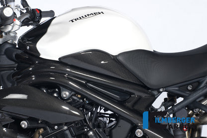 Tank side cover left Carbon