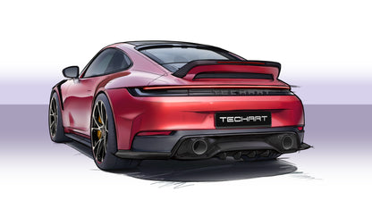 Porsche 992.2 Carrera base Rear diffuser, exposed carbon fiber, glossy