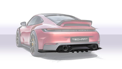 Porsche 992.2 GTS Rear diffuser, exposed carbon fiber, glossy