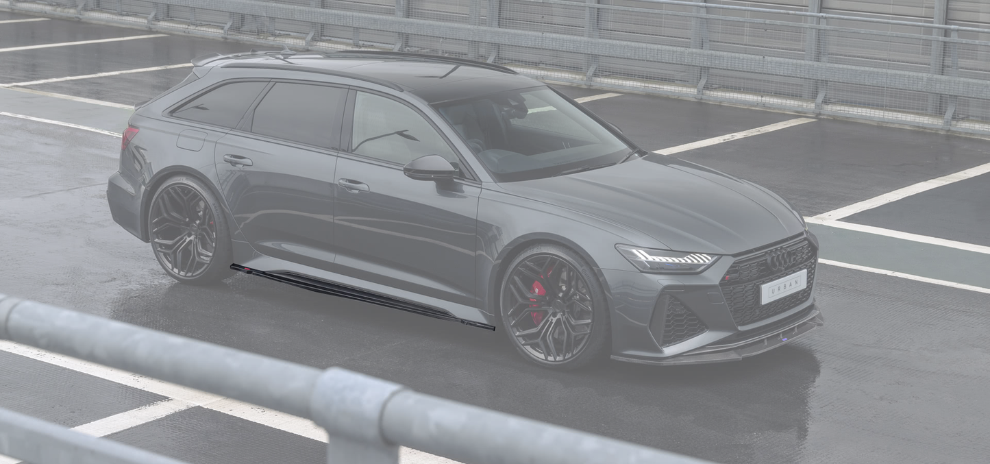 Audi C8 RS6 / RS7 Lower Side Sills - Visual Carbon Fibre with URBAN Emblem